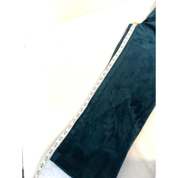 Weekends by Chicos Velvet Drawstring Pants Emerald Green Holidays Velour - Picture 6 of 7